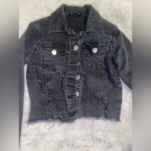 Black Distressed Denim Jacket